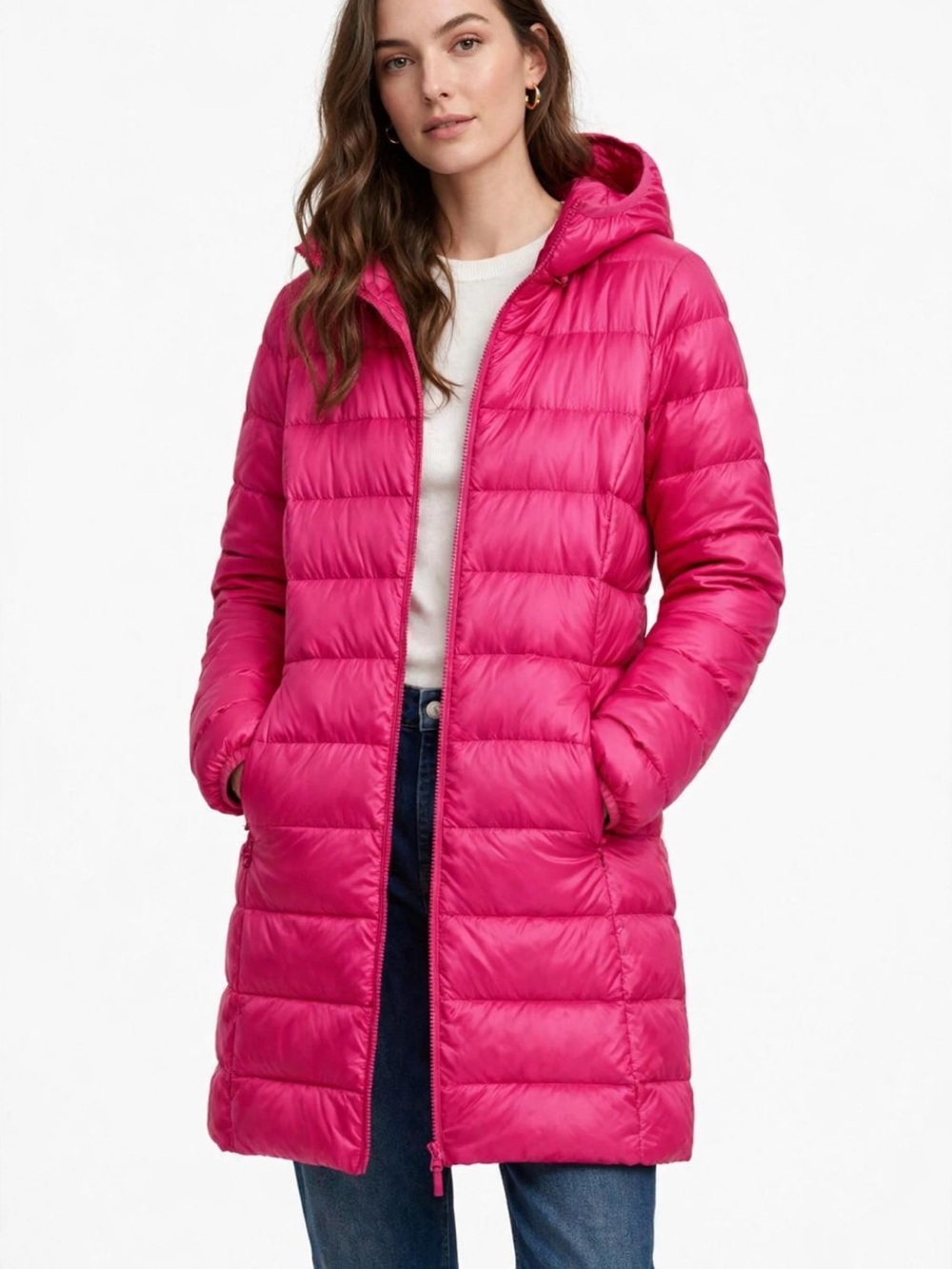Calvin Klein Collection Fuchsia Puffer Coat